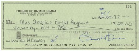 Lot #78 Barack Obama: Rare, early 1997 Friends of