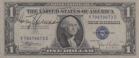 Lot #61 Harry S. Truman Signed Currency and Photograph - Image 2
