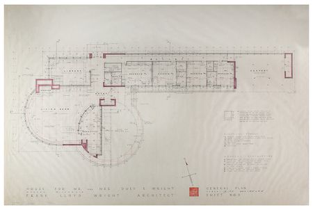 Lot #721 Frank Lloyd Wright Blueprints (2) for the 'House for Mr. and Mrs. Duey E. Wright' - Image 1