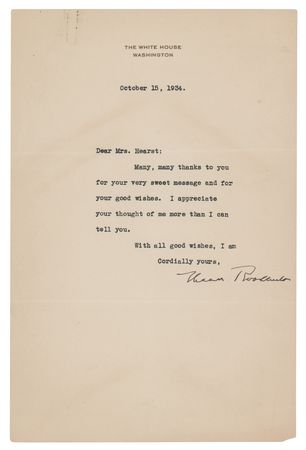 Lot #201 Eleanor Roosevelt Typed Letter Signed as First Lady - Image 1