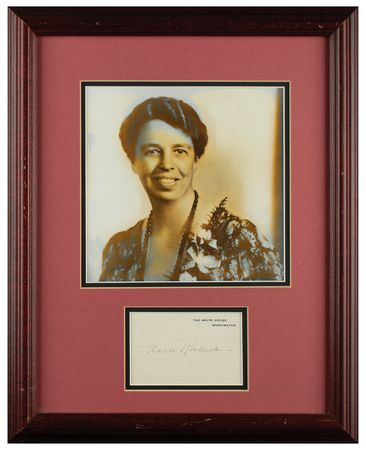 Lot #202 Eleanor Roosevelt Signed White House Card - Image 1