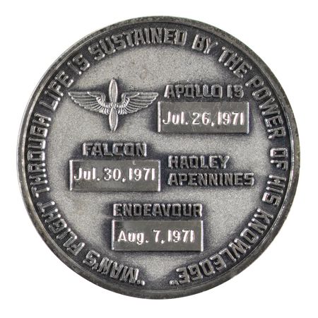 Lot #637 Al Worden's Unflown Apollo 15 Robbins Medallion Robbins Medallion - Image 2