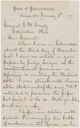 Lot #45 James A. Garfield: Hoping to avoid 