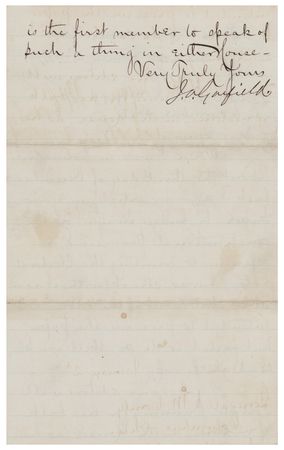 Lot #45 James A. Garfield: Hoping to avoid 