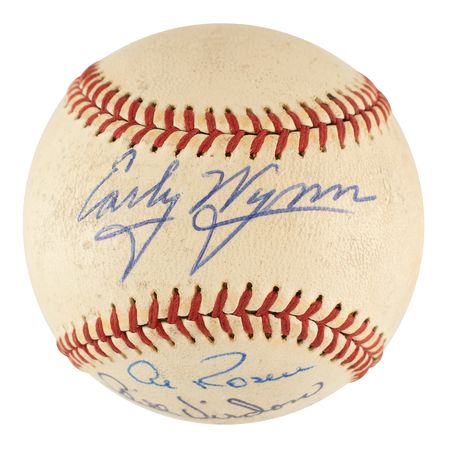 Lot #1039 Hank Aaron and Early Wynn Signed