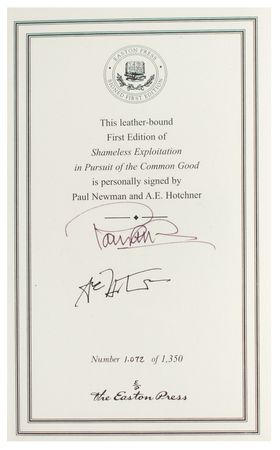 Lot #1008 Paul Newman and A. E. Hotchner Signed Book - Image 2
