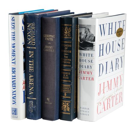 Lot #185 Nixon, Carter, and Bush (5) Signed Books