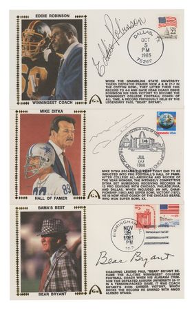 Lot #1079 Football Coaches (3) Signed Covers