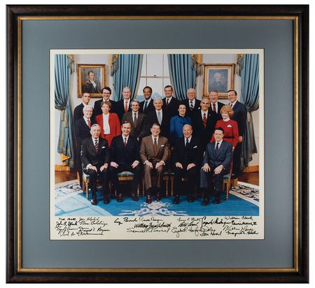 Lot #75 Ronald Reagan and Cabinet Signed Photograph - Image 1