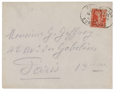 Lot #718 Claude Monet: Monet writes from Giverny to his loyal friend Gustave Geffroy: 