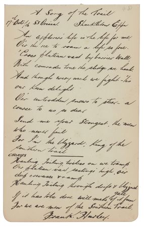 Lot #328 Frank Hurley: For I'm the blizzard, King