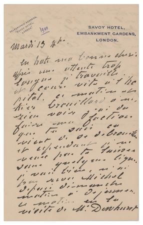 Lot #716 Claude Monet Autograph Letter Signed - Image 1