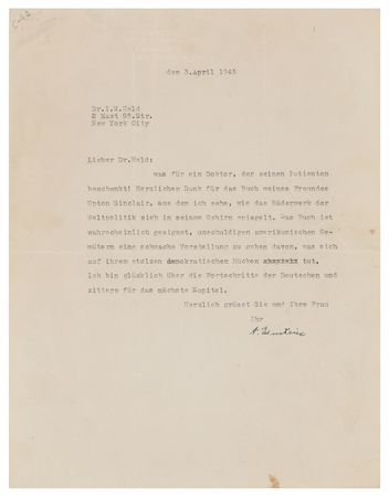 Lot #303 Albert Einstein Typed Letter Signed - Image 1