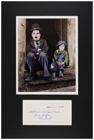 Lot #968 Charlie and Oona Chaplin Signatures - Image 1