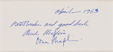 Lot #968 Charlie and Oona Chaplin Signatures - Image 2