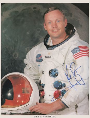 Lot #654 Neil Armstrong Signed Photograph - Image 1
