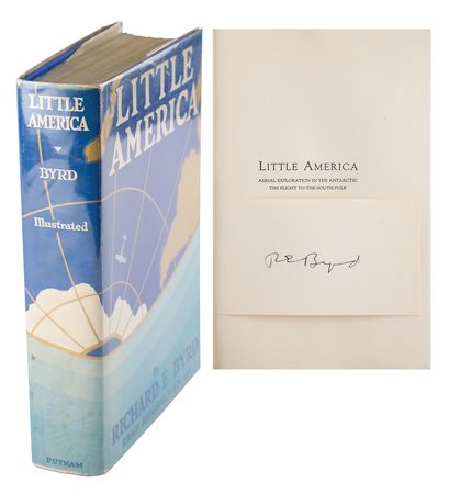 Lot #346 Richard E. Byrd Signed Book and Carried-Postcard - Image 1