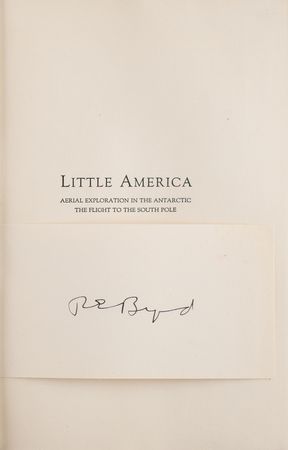 Lot #346 Richard E. Byrd Signed Book and Carried-Postcard - Image 2