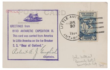 Lot #346 Richard E. Byrd Signed Book and Carried-Postcard - Image 4