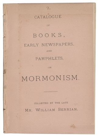 Lot #444 Mormonism: Catalog of Books, Early