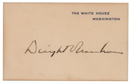 Lot #115 Dwight D. Eisenhower Signed White House Card as President - Image 1