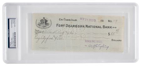 Lot #469 Al Ringling Signed Check