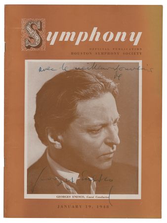 Lot #865 Georges Enesco Signed Program