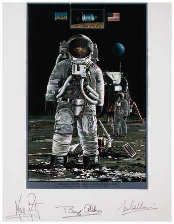 Lot #629 Apollo 11 Signed Foil Etching - Image 2