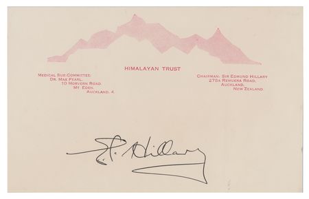 Lot #395 Edmund Hillary Signature