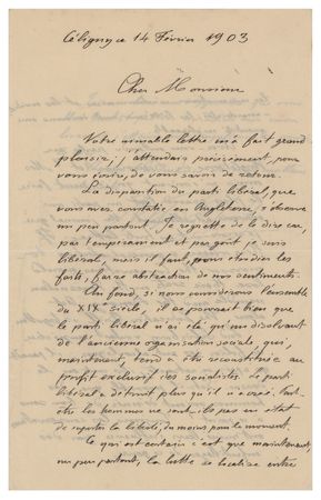 Lot #312 Vilfredo Pareto Autograph Letter Signed