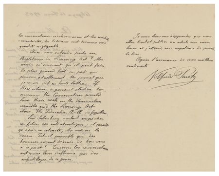 Lot #312 Vilfredo Pareto Autograph Letter Signed - Image 2