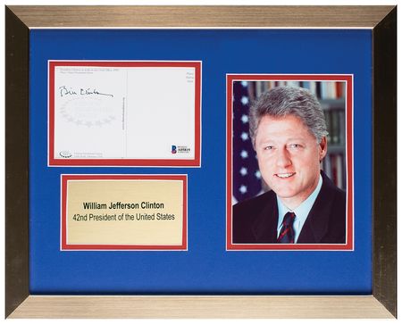 Lot #107 Bill Clinton Signed Postcard - Image 1