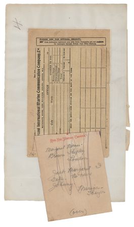 Lot #324 Titanic: Margaret and John Thayer (2) Marconigrams and Signed Book - Image 7