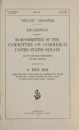 Lot #323 Titanic Disaster Senate Hearings Book - Image 2