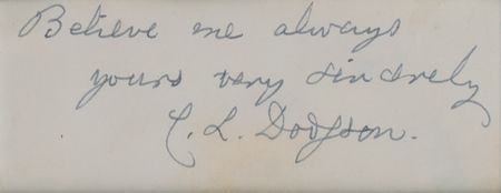 Lot #803 Charles L. Dodgson Signature - Image 2