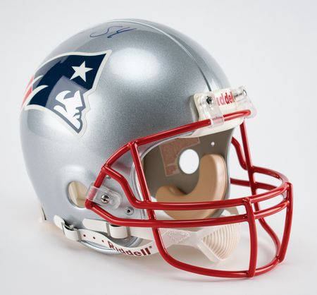 Lot #1069 Tedy Bruschi Signed Football Helmet - Image 1
