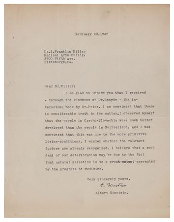 Lot #302 Albert Einstein Typed Letter Signed - Image 1