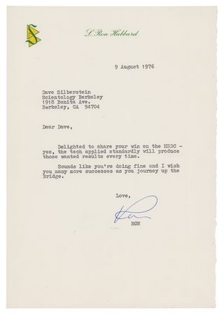 Lot #815 L. Ron Hubbard Typed Letter Signed