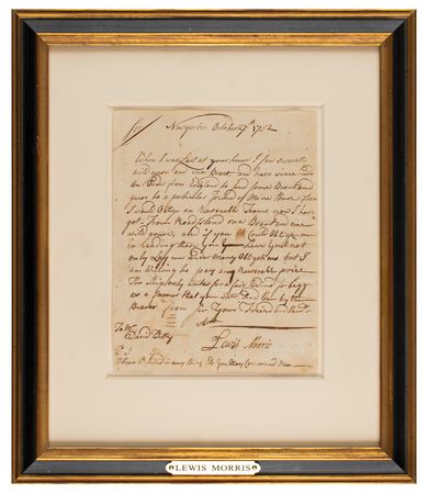 Lot #259 Lewis Morris Autograph Letter Signed - Image 2