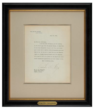 Lot #110 Calvin Coolidge Typed Letter Signed as President - Image 2