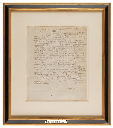 Lot #275 Roger Sherman Autograph Letter Signed - Image 2
