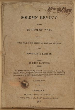 Lot #373 William Ellery Signed Booklet: 'Solemn Review of the Custom of War' - Image 1