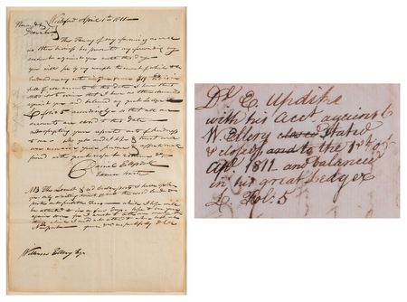 Lot #374 William Ellery Signed Docketing Notation - Image 1