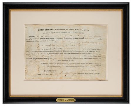 Lot #172 James Madison Document Signed as President - Image 2