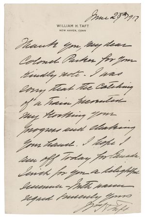 Lot #217 William H. Taft Autograph Letter Signed