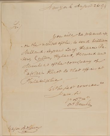 Lot #284 Alexander Hamilton Letter Signed