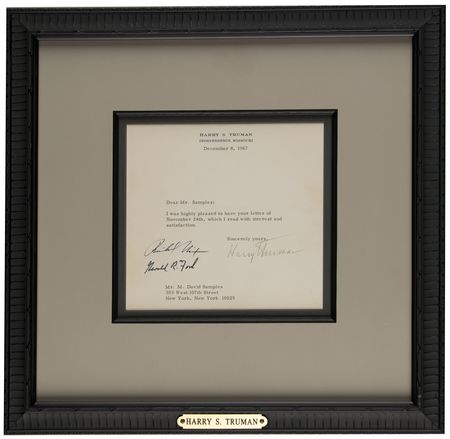 Lot #225 Harry S. Truman, Richard Nixon, and Gerald Ford Typed Letter Signed - Image 2