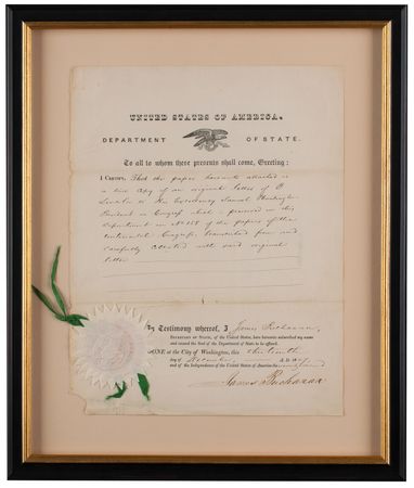 Lot #86 James Buchanan Document Signed - Image 2