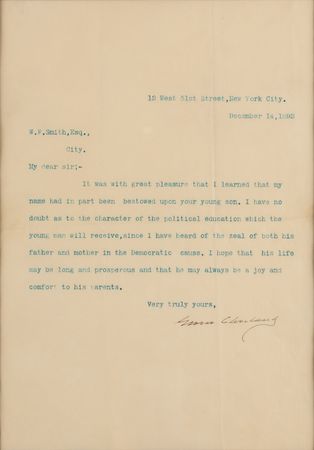 Lot #103 Grover Cleveland: 