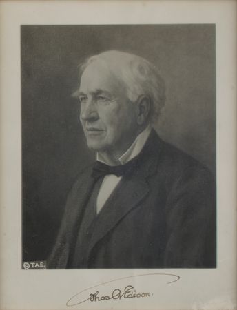 Lot #298 Thomas Edison Signed Photograph
